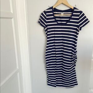 ❤️Old Navy Navy and White Striped maternity size M dress